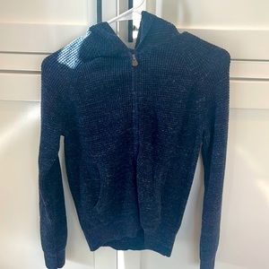 Unisex size Large navy zip up cardigan woven